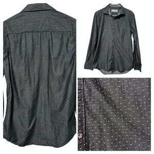 John Lennon Black Polka Dot Men’s Button-Down Shirt M | Mod/Vintage Style